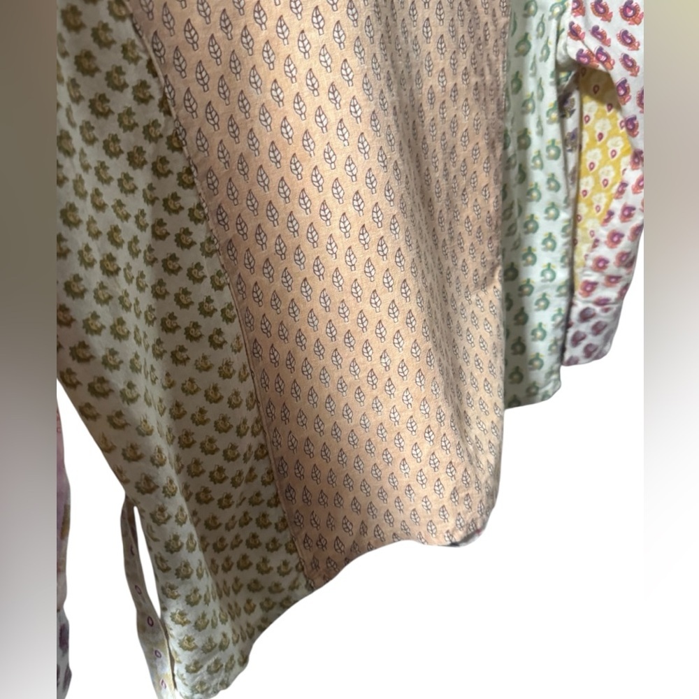 Sacred Threads Floral Patchwork Wrap Top Y2K 100%… - image 5